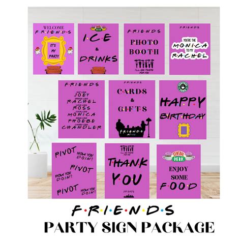 Friends Printable Party Signs, Friends TV Show, Friends Birthday Theme ...