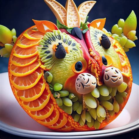 Premium AI Image | fruit carving fruit