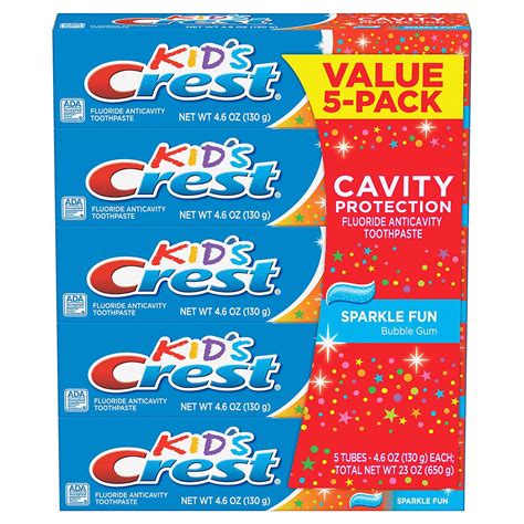 The Crest Kid's Toothpaste, Sparkle Fun (4.6 oz., 5 pk.) - Walmart.com