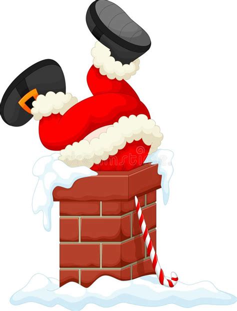 santa claus stuck in the chimney royalty illustration