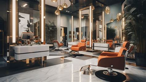 Interior of Modern Hair Salon Stock Illustration - Illustration of ...