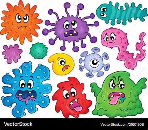 Germs theme set 1 Royalty Free Vector Image - VectorStock