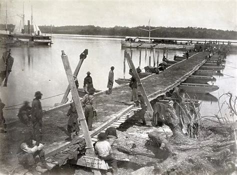 PONTOON BRIDGE, 1864. Pontoon bridge being built by #12321572