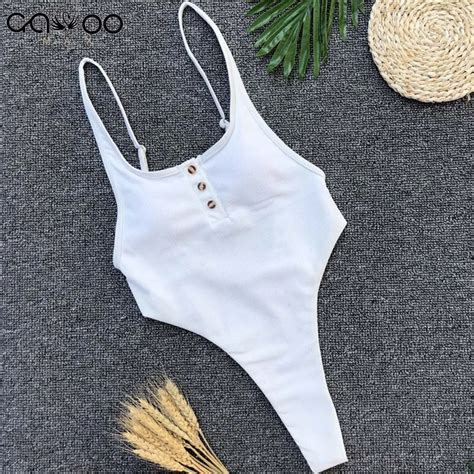 Aliexpress.com : Buy White Bather 2018 Sexy high cut leg one piece swimsuit women Swimwear ...