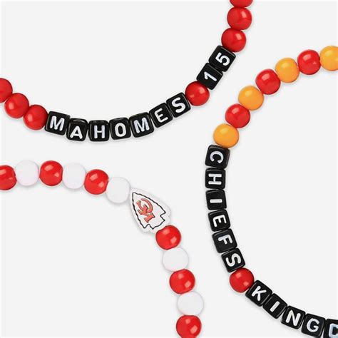 Travis Kelce & Patrick Mahomes Kansas City Chiefs 3 Pack Player Beaded ...