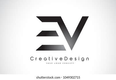 Ev Letter Logo Design Black Smoke Stock Vector (Royalty Free ...