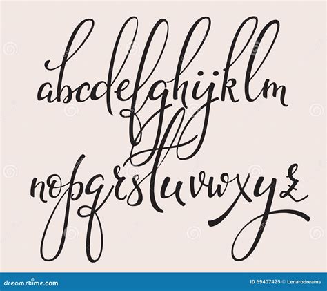 Handwritten Brush Style Modern Calligraphy Cursive Font With Flourishes. Calligraphy Alphabet ...