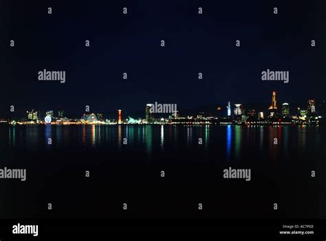 Kobe City waterfront skyline at night Stock Photo - Alamy