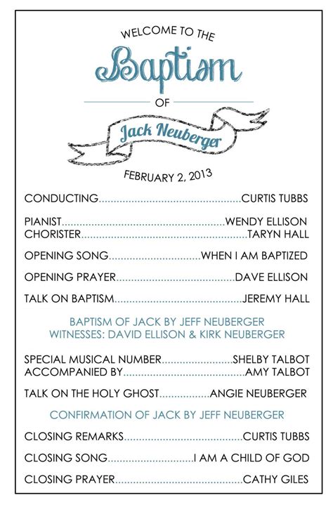 Printable Baptism Program - LDS, Girl, Boy | Lds baptism, Lds baptism program, Baptism program