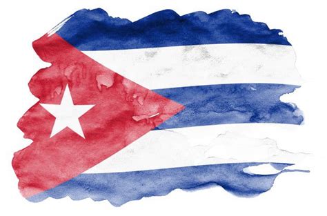 the flag of cuba painted in watercolor