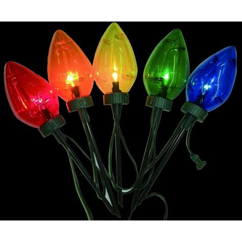 Home Accents Holiday 20 in. Giant C7 Multi-Color Pathway Lights (Set of ...