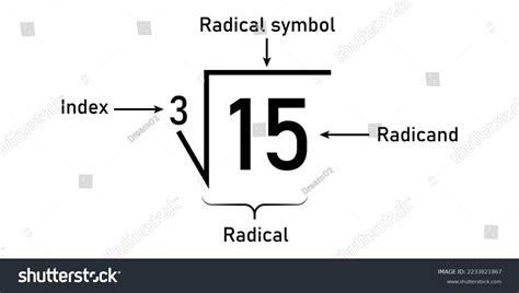 Parts Radical Mathematics Index Radical Radicand Stock Vector (Royalty ...