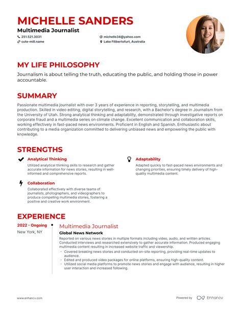 3 Successful Multimedia Journalist Resume Examples And Writing Tips for ...