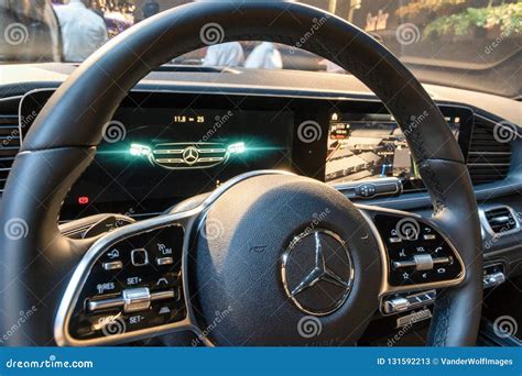 New 2020 Mercedes GLE 300d 4MATIC Car Interior Showcased at the Paris Motor Show Editorial Stock ...