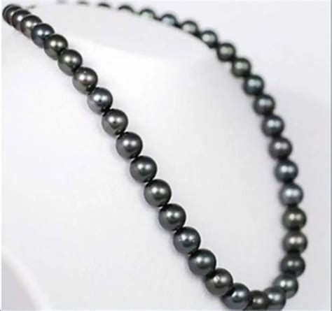 20" 9 10MM TAHITIAN NATURAL BLACK PEARL NECKLACE 14KGP-in Chain Necklaces from Jewelry ...