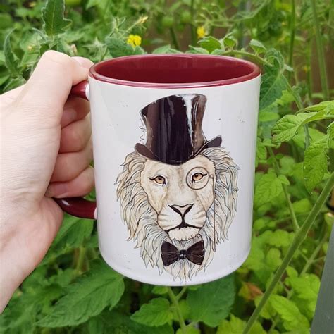 Lion coffee mug mugs for him funny animal mug cute animal | Etsy