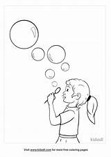 Blowing Bubbles Coloring Page Sketch sketch template