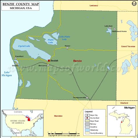 Benzie County Michigan Map - Oconto County Plat Map