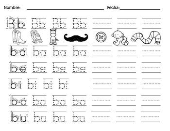 ba be bi bo bu by Kindergarten Maestra | TPT