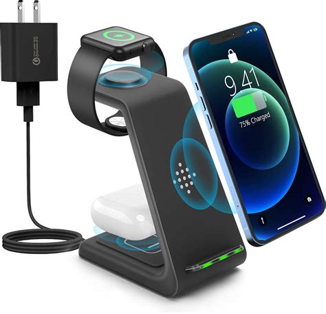 Buy Wireless Charging Station,3 in 1 Fast Charging Station,Wireless ...