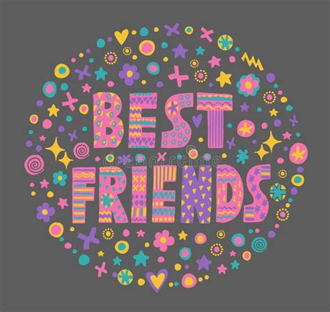 Best Friends Forever Typographic Design. Stock Vector - Illustration of ...