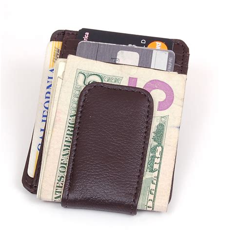 Mens Leather Wallet Money Clip Credit Card ID Holder Front Pocket Thin Slim NEW