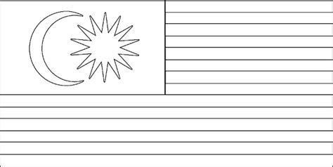 Jalur Gemilang - Bendera Malaysia - Gambar Mewarna