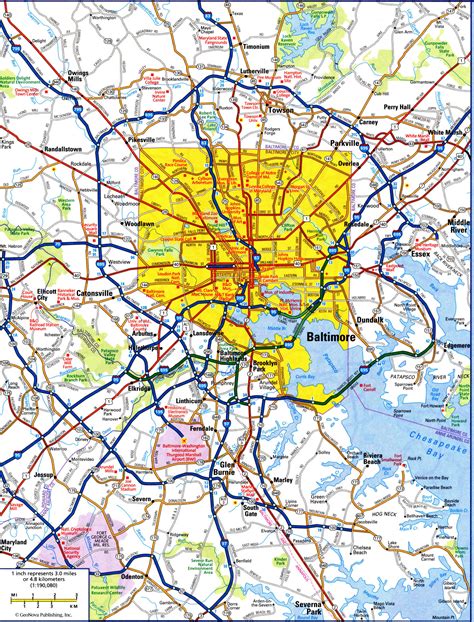 Baltimore city map. Free detailed map of Baltimore city Maryland