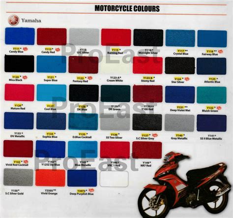 Yamaha Color Code Chart