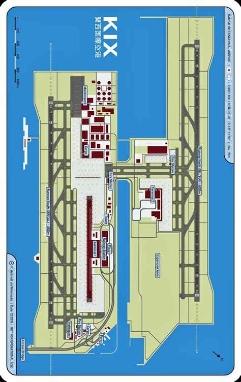 Osaka Kansai International Airport Map (cc) R. Aehnelt via Wikimedia | Airport design, Airport ...