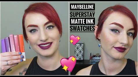 MAYBELLINE SUPERSTAY MATTE INK LIP SWATCHES | JustEnufEyes - YouTube