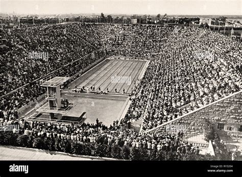 1936 Olympic Games Berlin - the Swimming Stadium at the 1936 Berlin Olympic Games Stock Photo ...