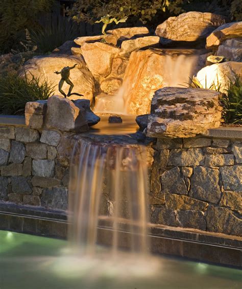 04 curtain style WATERFALLS night lights - Surrounds Landscape Architecture