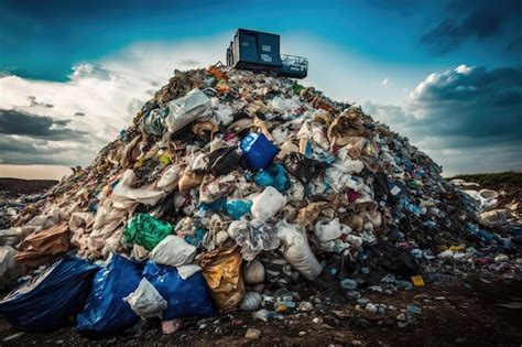 Premium Photo | Pile of plastic trash and overflowing garbage on landfill