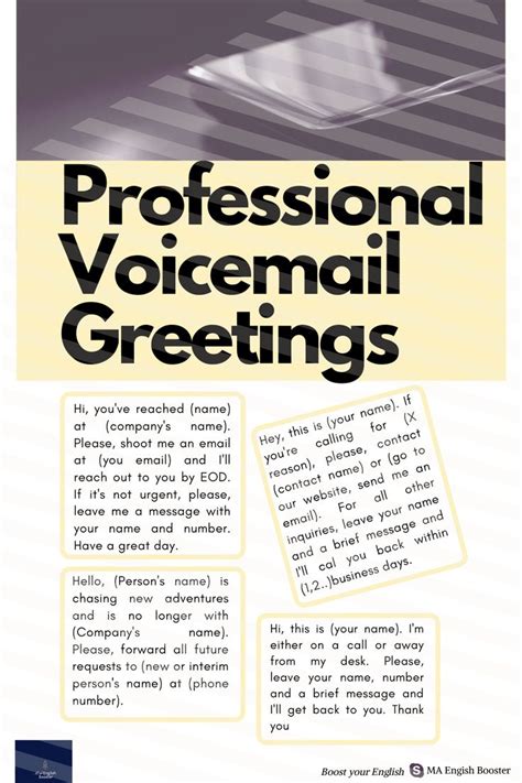 Voicemail Greetings ideas in 2020 | Voicemail greeting, English for students, Voicemail