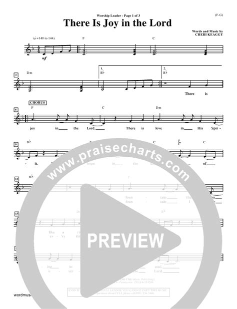 There Is Joy In The Lord Sheet Music PDF (Cheri Keaggy) - PraiseCharts