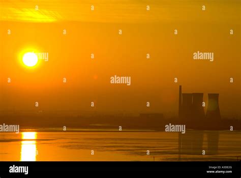 Sunset across Pegwell Bay, Ramsgate, Kent, with disused Richborough ...