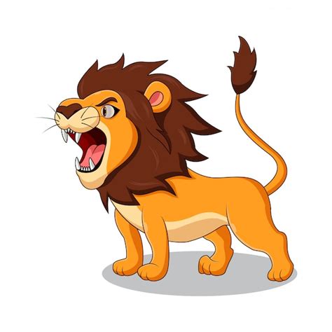 Premium Vector | Cartoon lion roaring