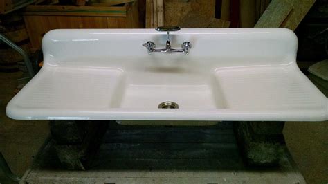 Vintage Cast Iron Kitchen Sink With Drainboard | Wow Blog