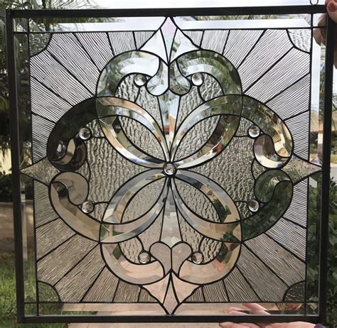 Magnificent! The "Pacifica" Clear Beveled Leaded Stained Window Glass Panel