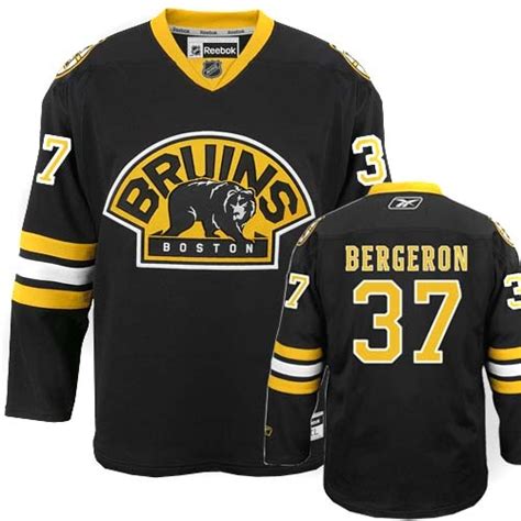 Patrice Bergeron Authentic Third Jersey - Black Reebok Bruins Jersey