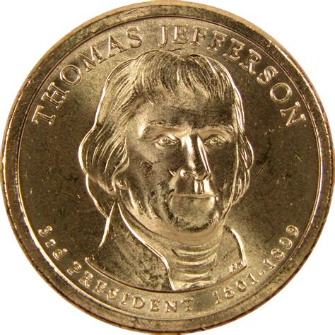 2007 P Thomas Jefferson Presidential Dollar BU Uncirculated $1 Coin