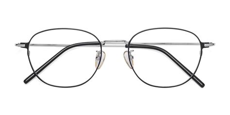 Black-Silver Lightweight Low Bridge Fit Titanium Blue Light Glasses - 18008