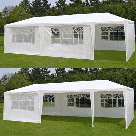 ZENY 10'x 30' White Gazebo Wedding Party Tent Canopy With 6 Windows & 2 Sidewalls-8 - Walmart.com