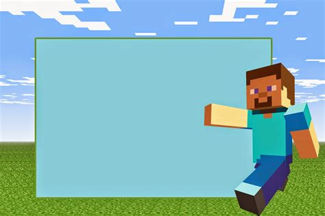 minecraft steve invitations - Clip Art Library