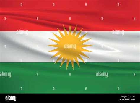 Waving Kurdistan flag, official colors and ratio correct. Kurdistan national flag. Vector ...