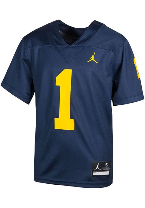 Michigan Wolverines Nike Youth Replica No 1 NAVY Football Jersey