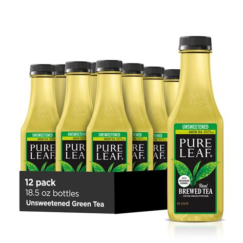 (12 Bottles) Pure Leaf Unsweetened Green Iced Tea, 18.5 fl oz - Walmart.com - Walmart.com