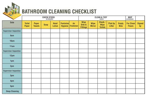 Restroom Cleaning Schedule - 10 Free PDF Printables | Printablee