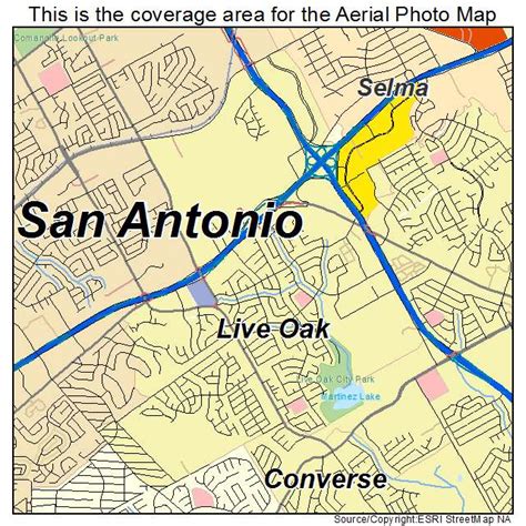 Aerial Photography Map of Live Oak, TX Texas